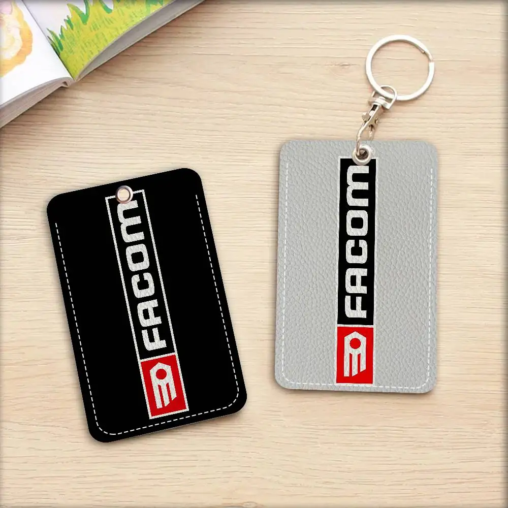 

FACOM Logo Style PU Access Card Holder With Keychain - Executive Protection For Bank Card,Subway, Bus Card Case