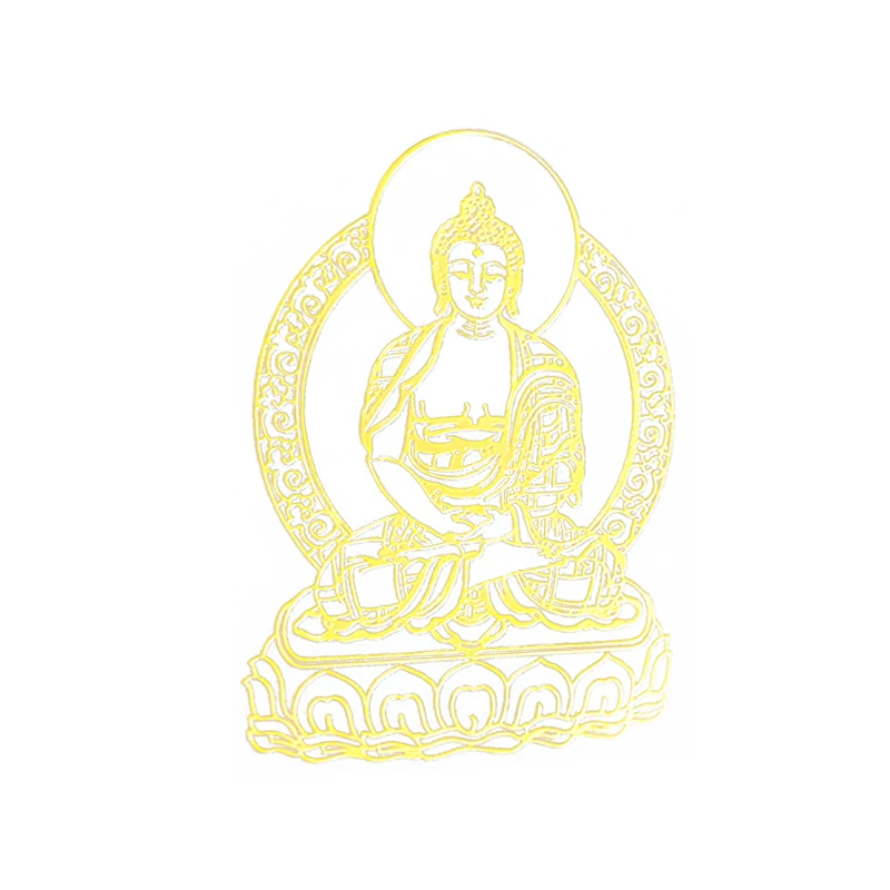 Gold Glitter Buddha Stickers 3D Self Adhesive Metal Sticker UV Epoxy Resin Filler DIY Mobile Phone Laptop Decoration Stickers