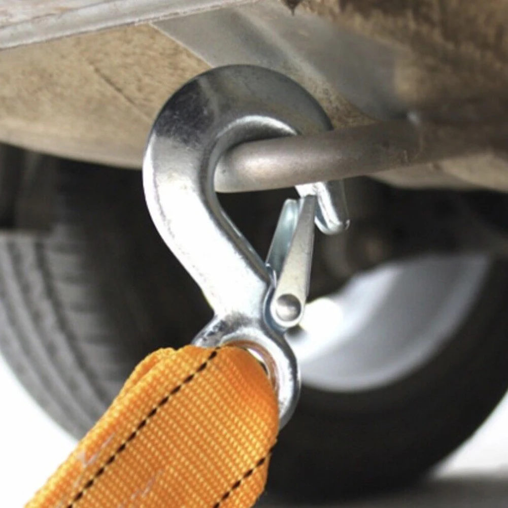 300cm Towing Strap Rated 3 Tons for Car Recovery Use with Forged Iron Hooks and High Strength Nylon Construction