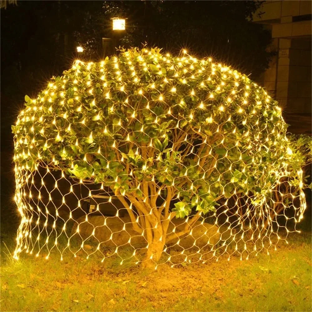 Net Mesh Led Lights 1.5M/2M/3M LED String Christmas Fairy Curtain Garland Outdoor Waterproof For Party Garden Wedding Decoration - Image 2