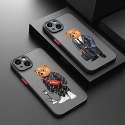 Fashion Cartoon FAIRBEAR Phone Case For Apple iPhone 15 14 13 12 11 XS Mini Pro Max 8 7 XR X Matte Frosted Translucent