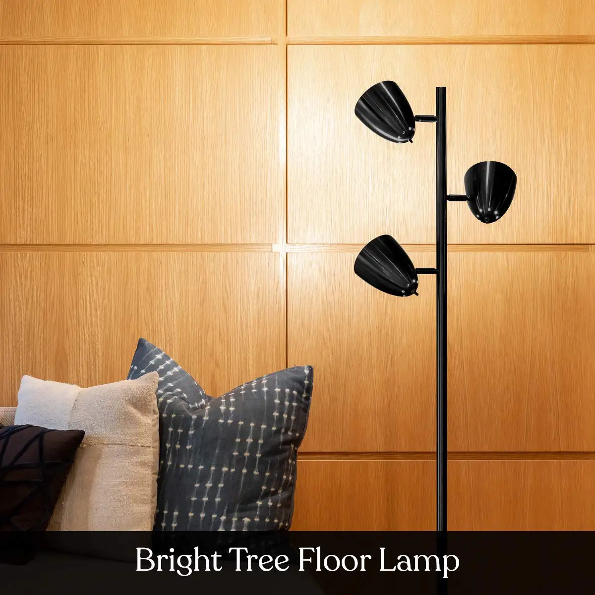 Modern Bright Floor Fixtures, LED Lighting, Adjustable 3 Lights - Classic Black