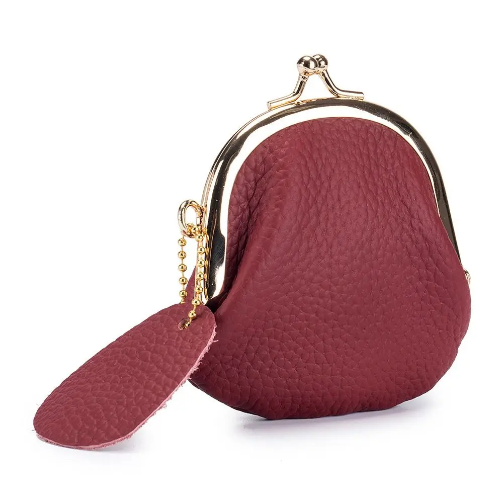 Tarjetero de cuero PU, monedero, bolsa de almacenamiento, monedero, monedero pequeño, bolso con cierre de beso, bolso de mano, bolso de lápiz labial para exteriores