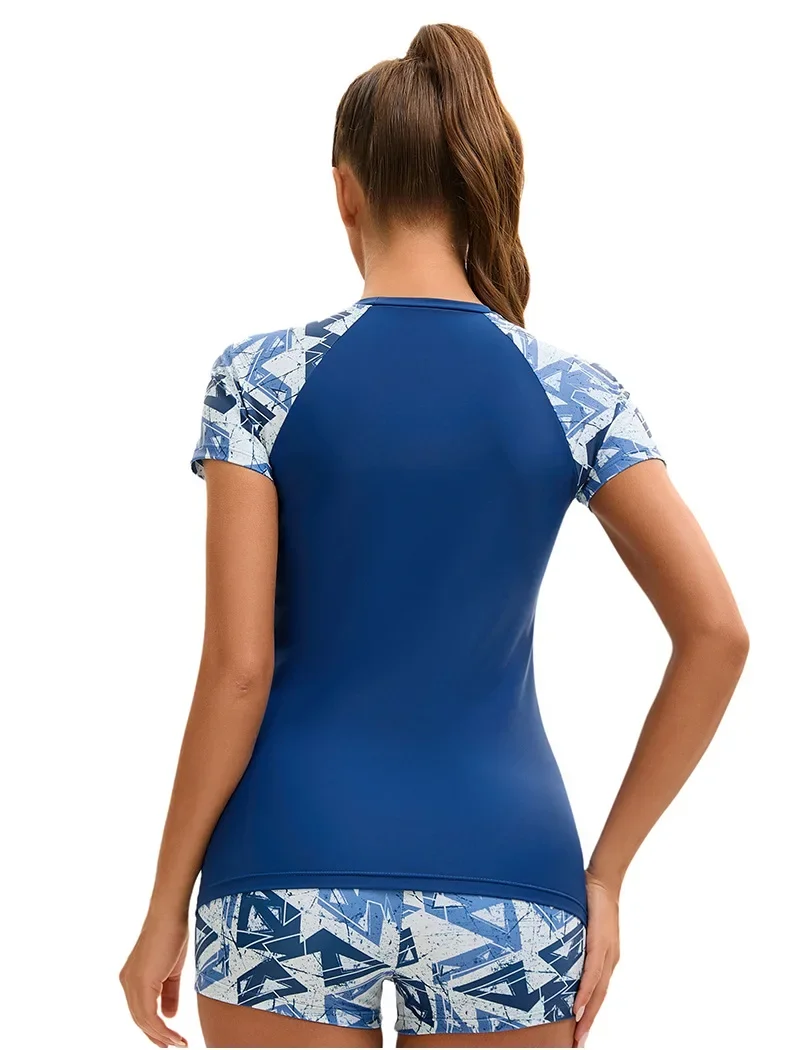 Womens Athletic 2 Piece Tankini Swimsuits with Shorts Swim Tank Tops with Sports Bra and Boyshorts Bathing Suits