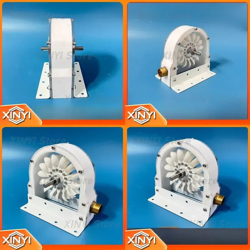 for High Efficiency Pelton Turbine Impulse Water Wheel Kit with Generator Mount DIY Hydropower Adjustable RPM Stainless Steel