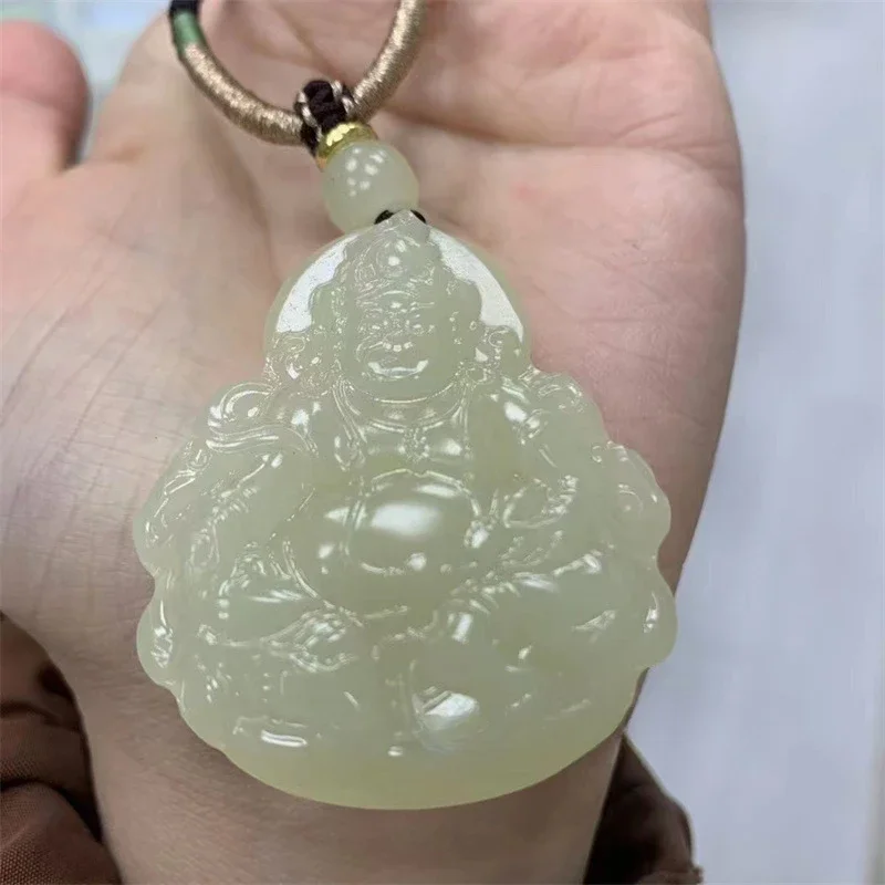 قلادة رئيسي الثروة من اليشم الأفغاني العالي باللون الأزرق والأبيض على الوجهين للرجال تجذب قلادة الثروة للنساء ذات المجال المغناطيسي المستقر