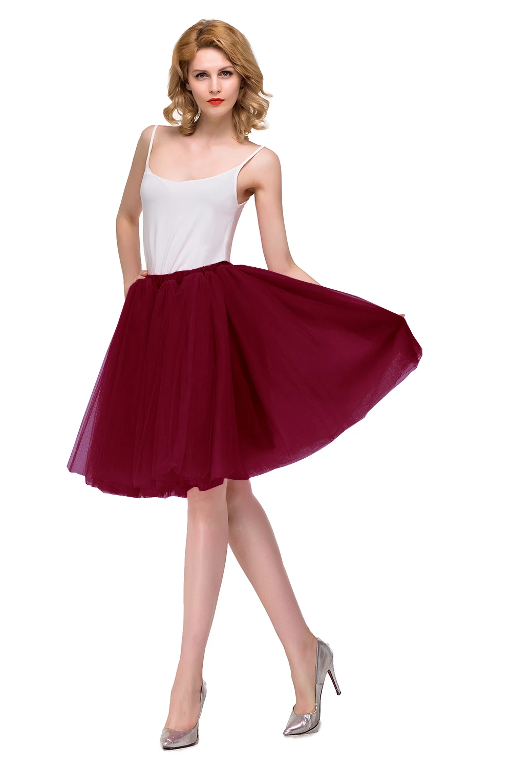 Yellow Short Tulle Skirt Petticoat Crinoline Rockabilly Underskirt Women Midi Tutu Skirts Half Slips Bridal Accessories 2024