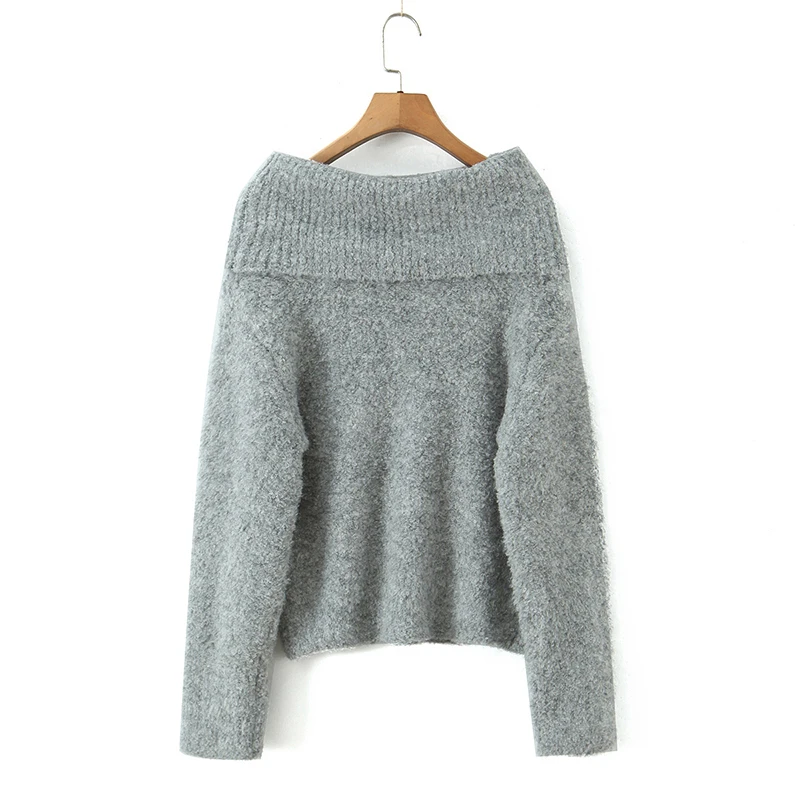 YENKYE الكورية نمط الصلبة مثير قبالة الكتف سترة المرأة ربيع الخريف طويلة الأكمام لطيف متماسكة البلوفرات