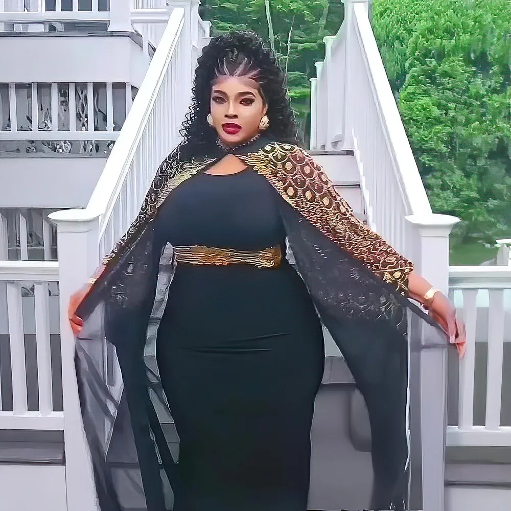 elegance african dresses for woman party rhinestone turkey dresses for women 2024 Set of 2 elegant african dress