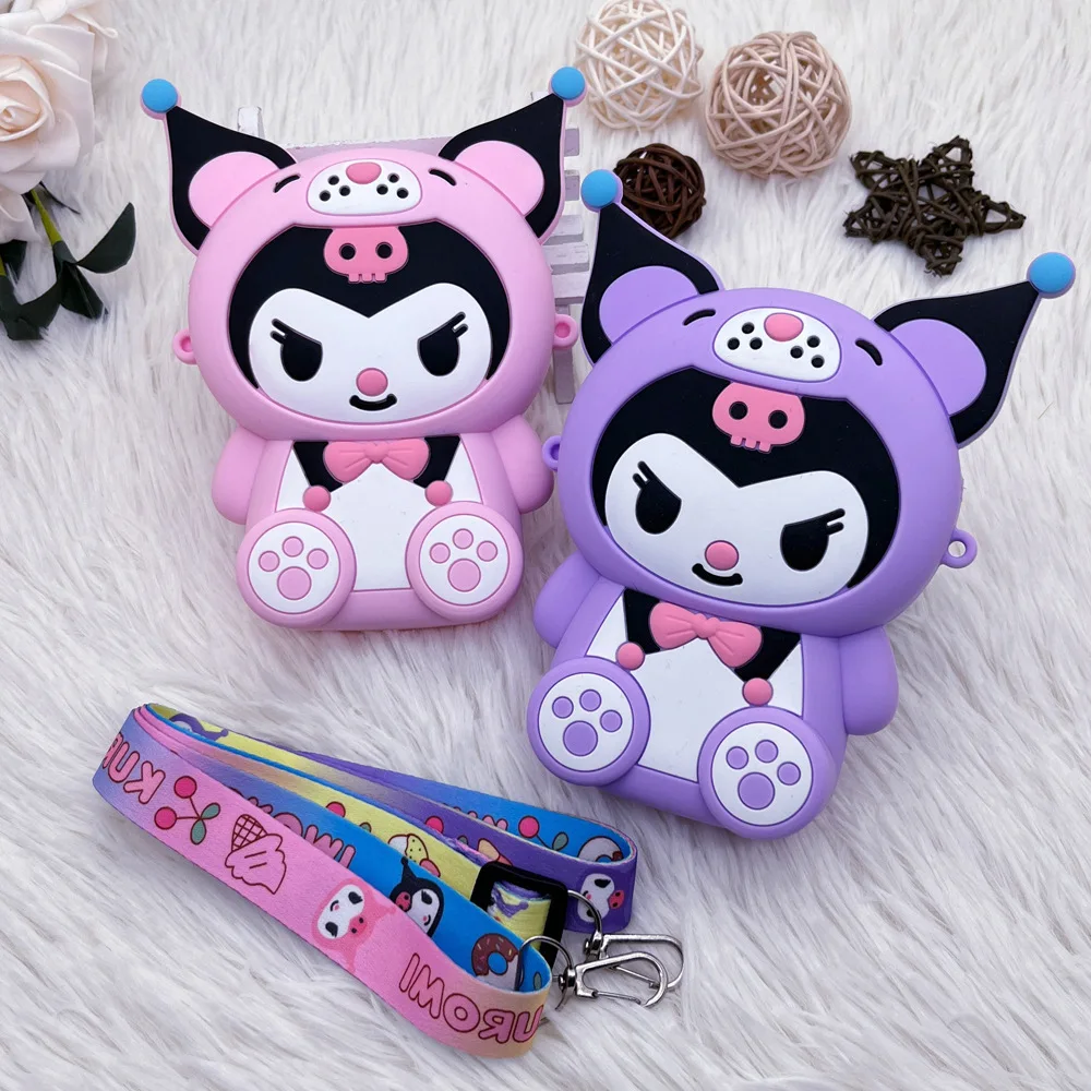 

Kawaii Saniro Silicone Storage kuromi coin purse Baby Skew Straddle Bag Small and Exquisite Children Zero Wallet Brithday Gift