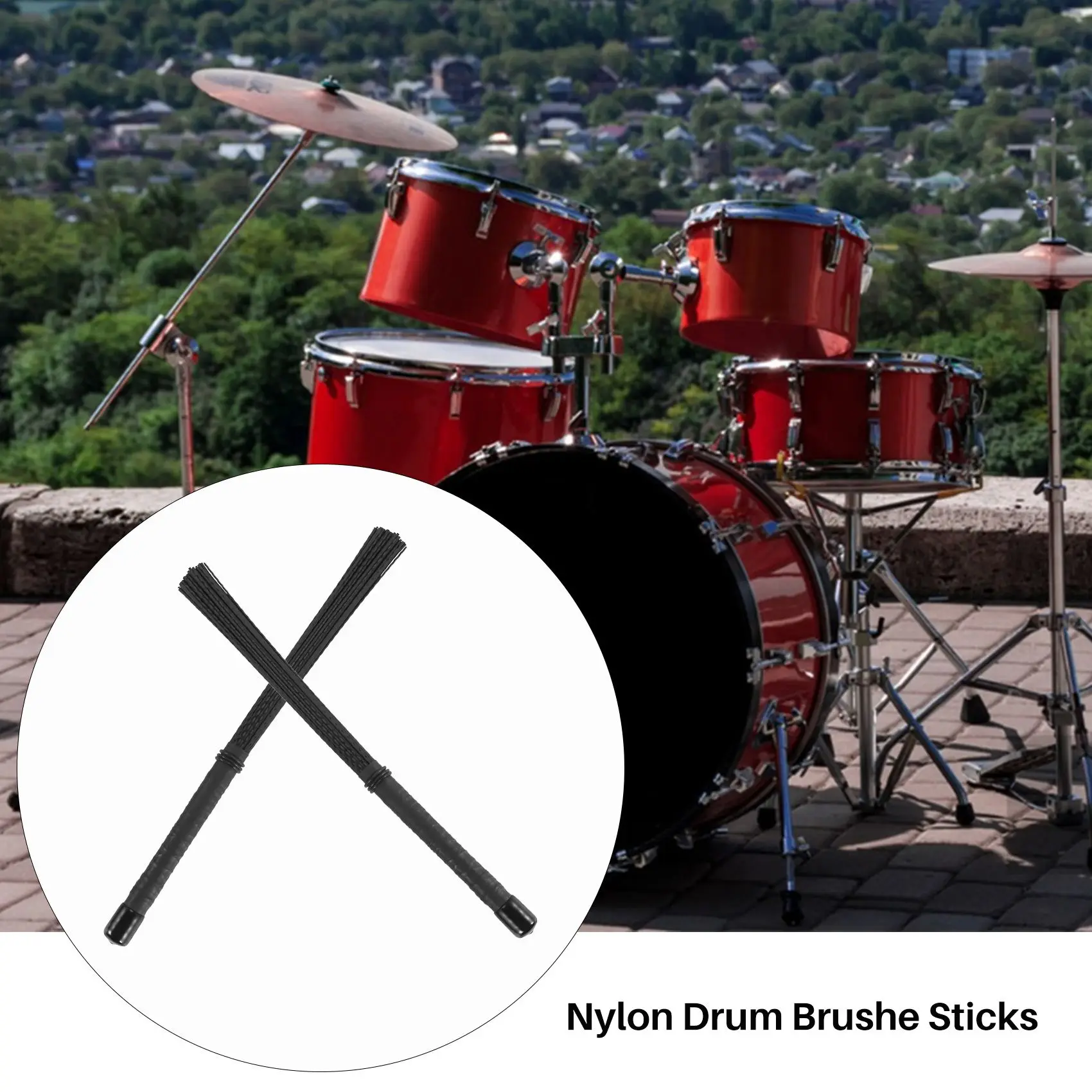 AT77 2 قطعة فرشاة كاجون تصغير طبل فرش النايلون العصي قرع ل طبل عصا الجاز