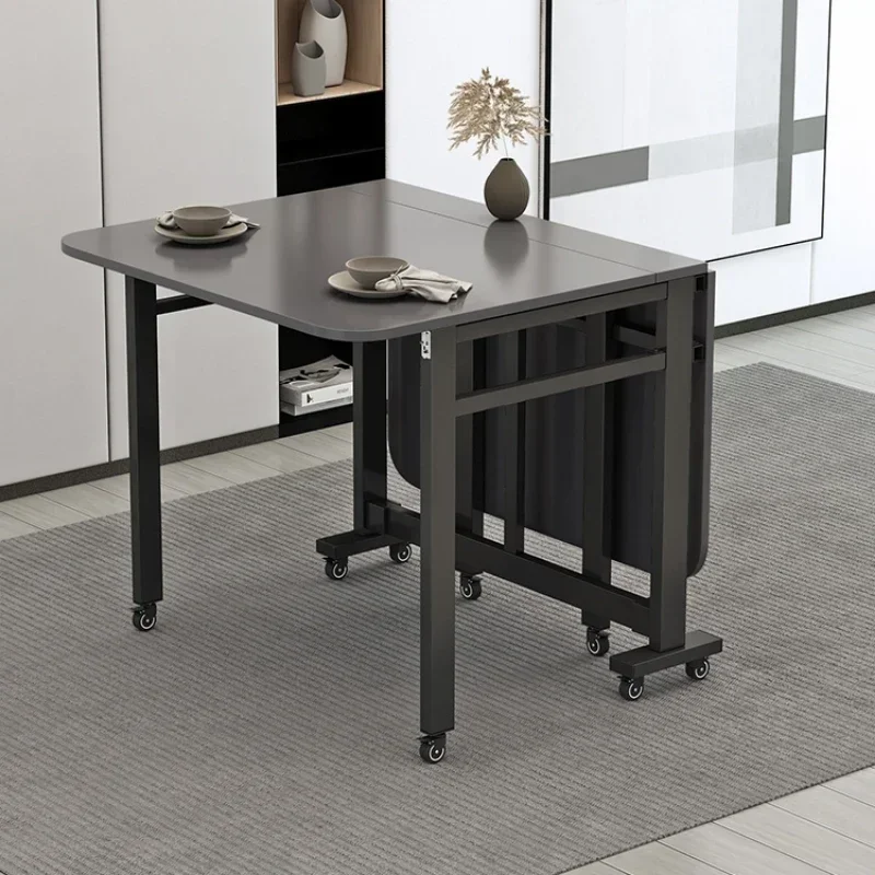 &Modern Nordic Mobile Kitchen Dining Tables Set Wood Foldable Dining Tables Luxury Outdoor Coffee Restaurant Muebles Furniture