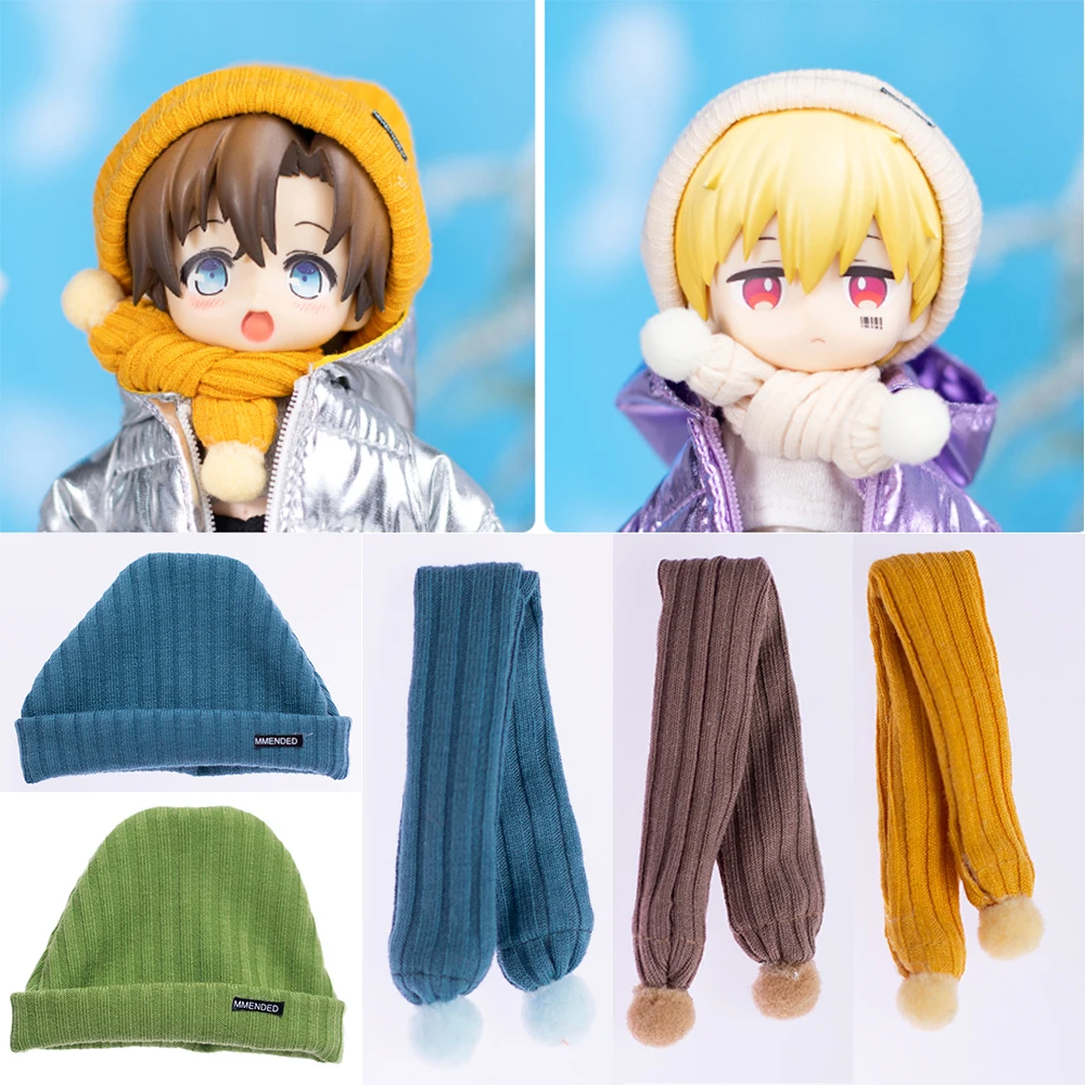 New Ob11Multi-Color Doll Hat Scarf Doll  Cap Accessories For Nendoroids Gsc Clay Head, Obitsu11, Molly, 1/8bjd, 1/12Bjd Doll