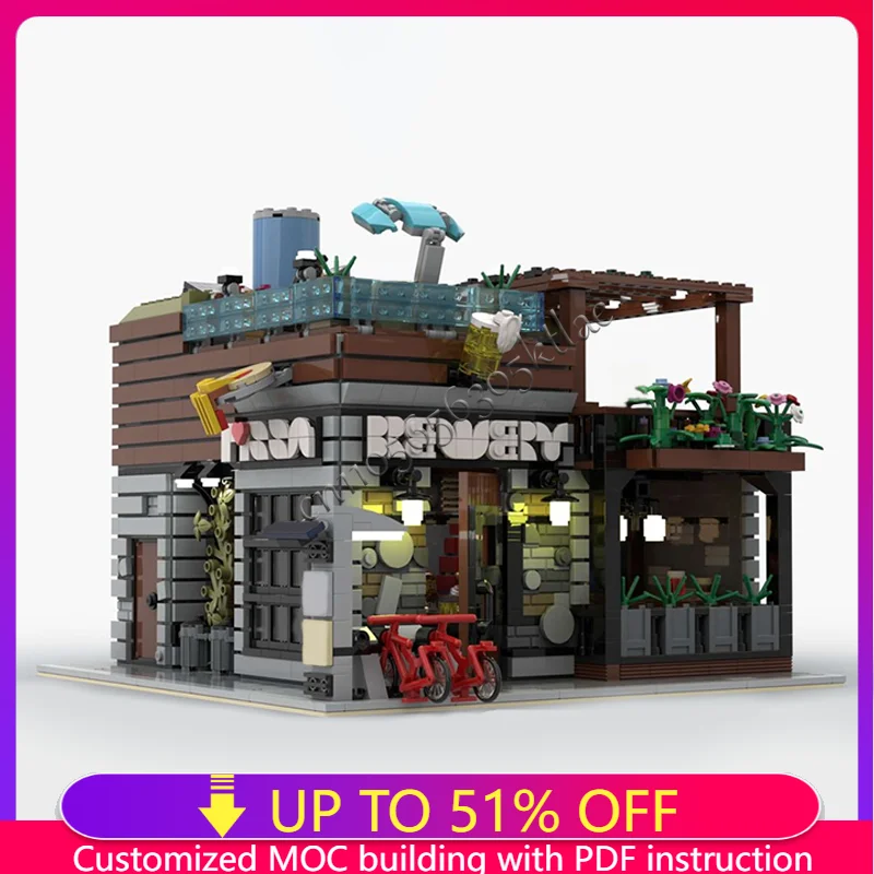 

2375 Parts Brickster's Brewery Building Blocks Set Creative Bricks Educational DIY Assembly Toys Set for Children Birthday Gifts