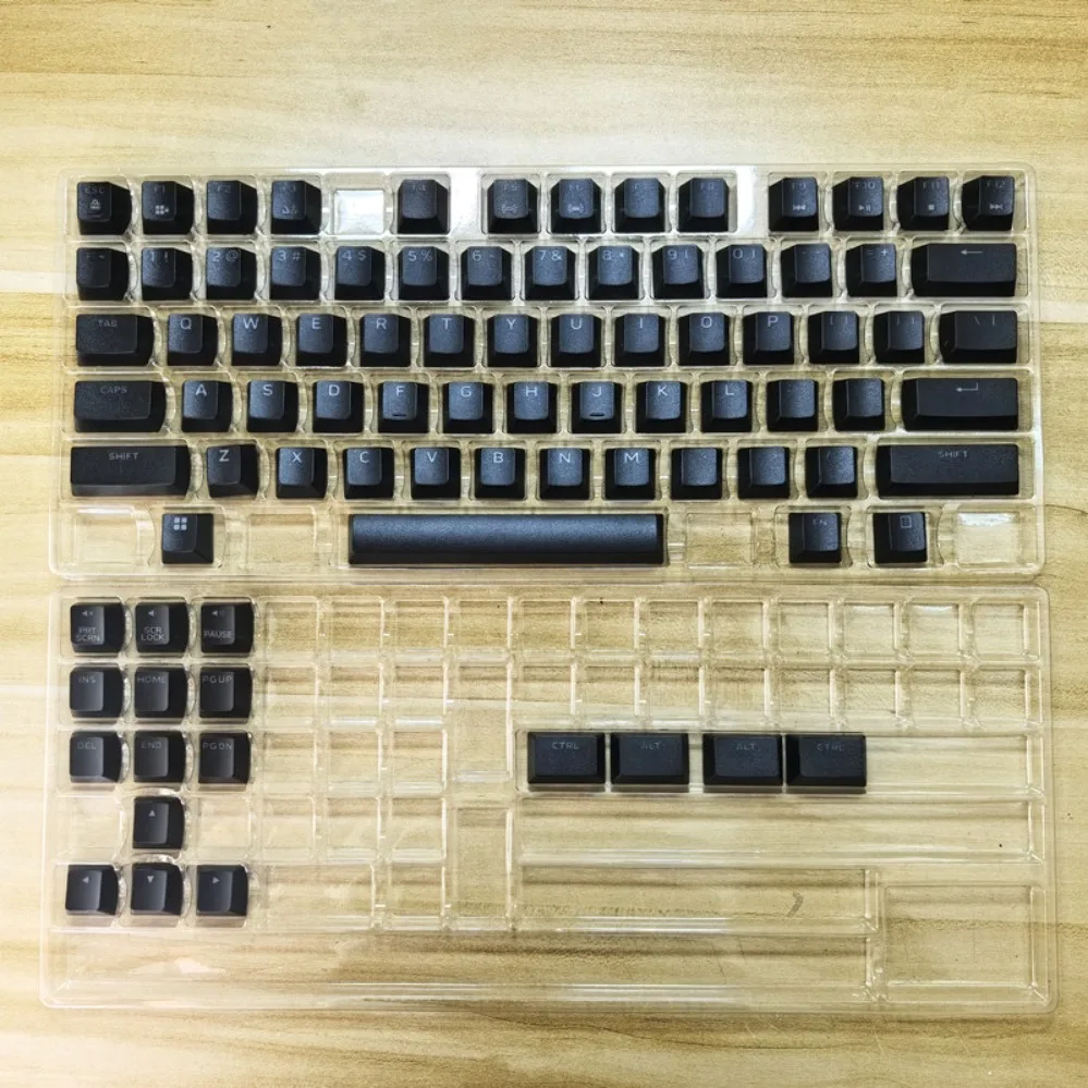 For AW420K Black Transparent PBT Mechanical Keyboard Keycaps Full Replacement Set (002)