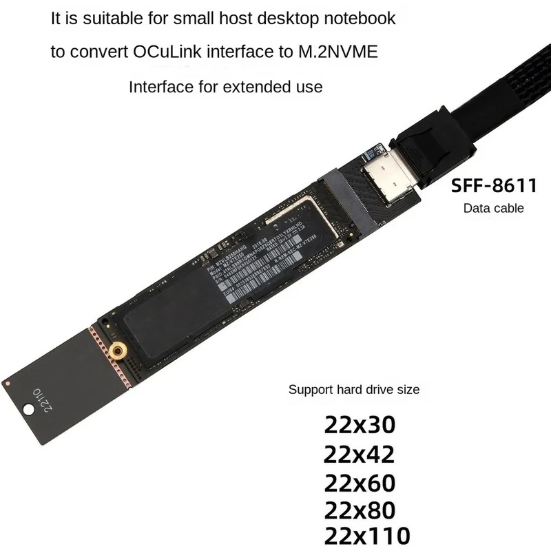 DT23 Oculink SFF-8612 to M.2 NVME M-Key SSD Adapter Card, PCIE 4.0 X4 Adapter for Mainboard