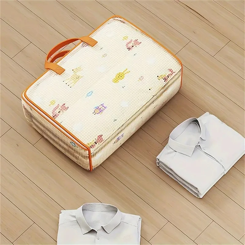 Quilt Clothes Organizer Clothes Storage Bag PVC Visible Storage Dust Moisture Proof Luggage Packing Bag Student School Supplies