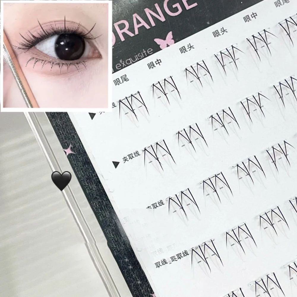 White Moonlight Exquisite Simple Lower Lashes Glue-Free Self-Adhesive False Eyelashes Sectional Natural Realistic Eyelashes