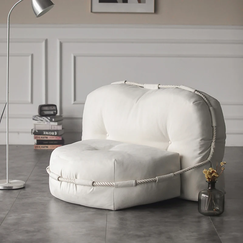 

Итальянский минималистичный односпальный диван в скандинавском стиле ваби-саби для гостиной, спальни, ленивый диван, кресло для отдыха
