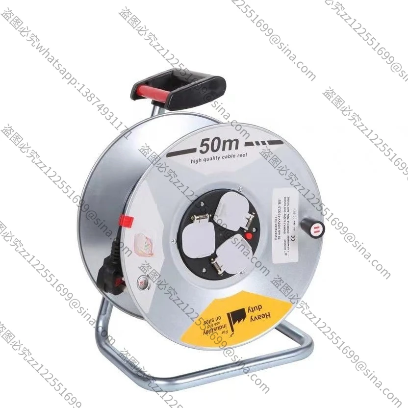 Suitable for 50-meter Disc Wire Industrial Reel Power Cord Portable Wire Reel Cross-border Export Saudi Mobile Cable Reel