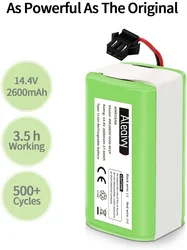 Replacement Battery 14.4V 2600mAh for CECOTEC CONGA 950 990 999 1190 1091 1099 1790 1990 2290 5290 Vacuum Cleaner Battery