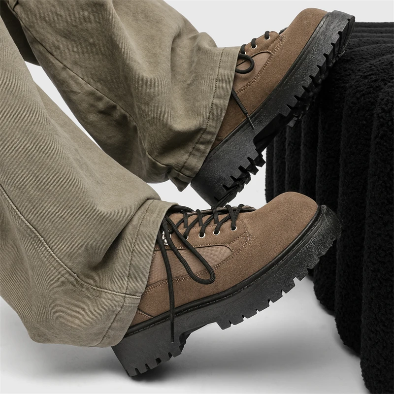 STRONGSHEN Men Casual Leather Shoes Fashion Formal Oxford Thick Bottom Dress Shoes Men Gentleman Outdoor Leather Wedding Shoes