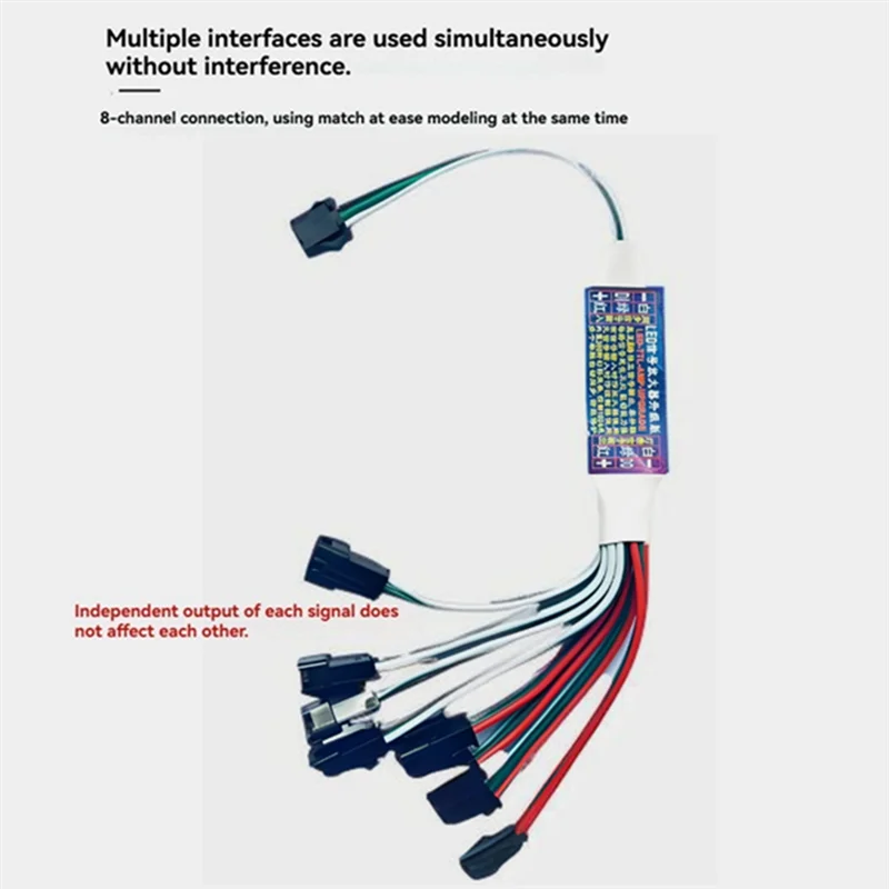 

AT63-LED Signal Amplifier Repeater Controller TTL Amplifier 1 To 8 Support Addressable LED Strip Lights For WS2812B WS2811