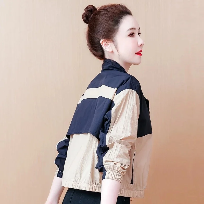 

Short Loose Sunscreen Clothes for Women Summer 2025 New Fashion Color Blocked Breathable Sunscreen Lightweight Jacket Coat