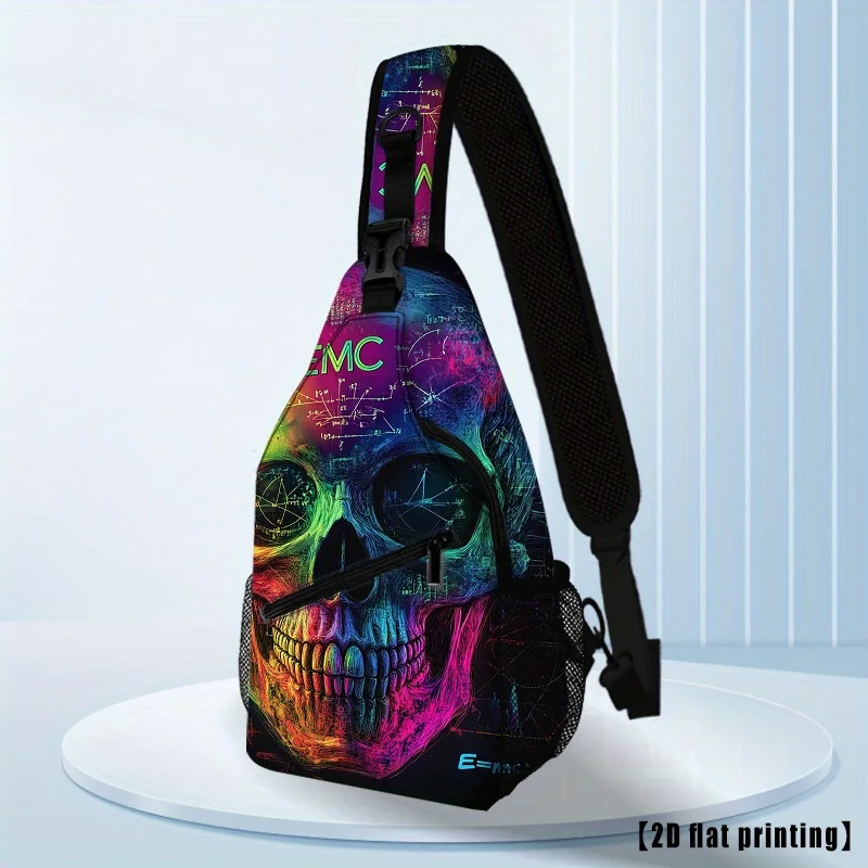 Black Skull Running Sports Waist Bag Comfortable Crossbody Bag for Women and Men, Fashion ID Shoulder Bag, Backpack