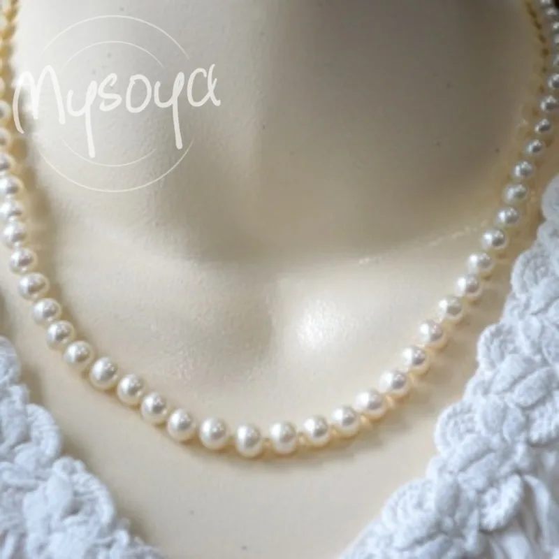 

MYSOYA Amazing Freshwater Pearl Necklace 6-7mm With Gift Box For Her/Him Suitable For Weddings/Birthday/Christmas