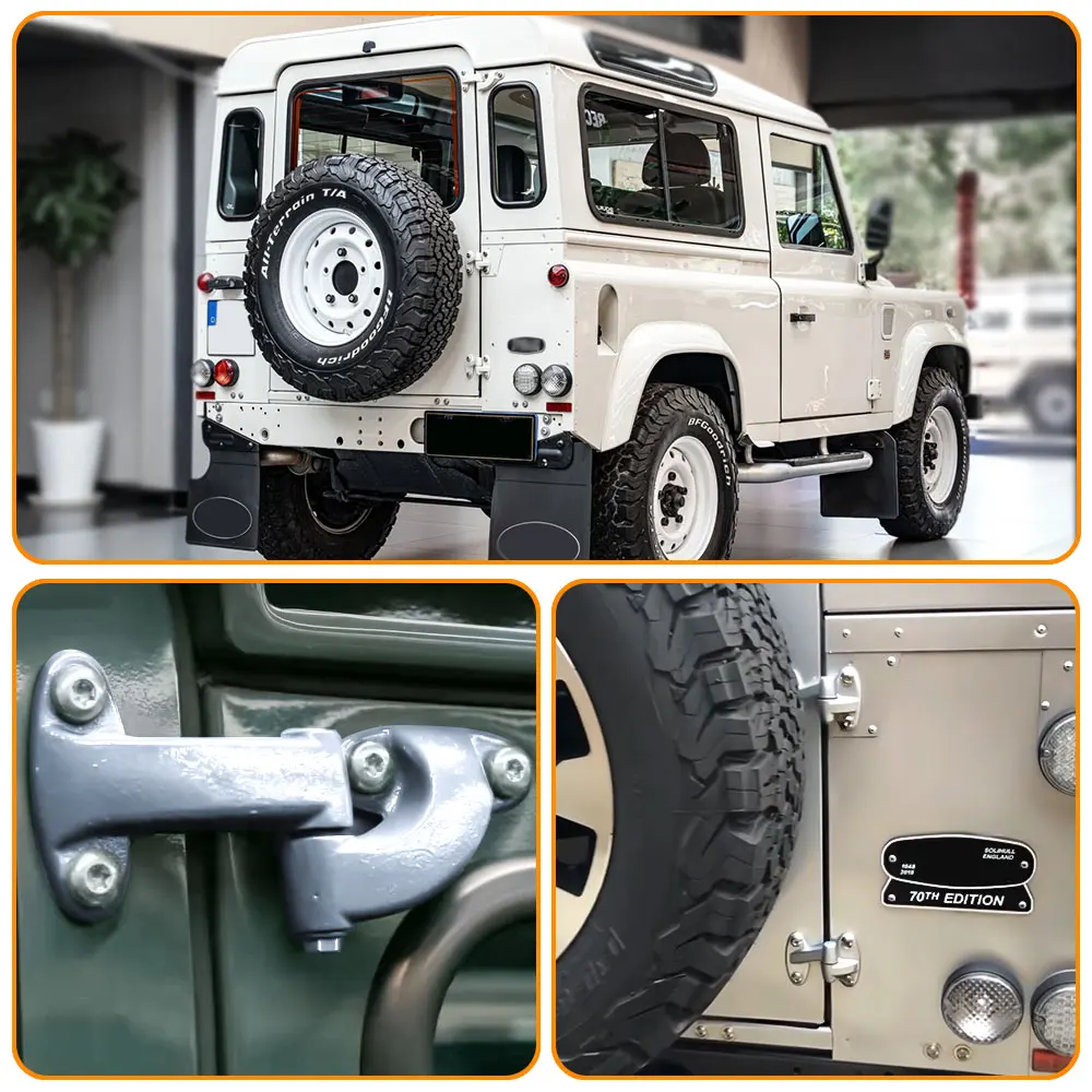 Charnière de porte de hayon en fonte argentée, pour Land Rover Defender 90 110 1990 – 2016