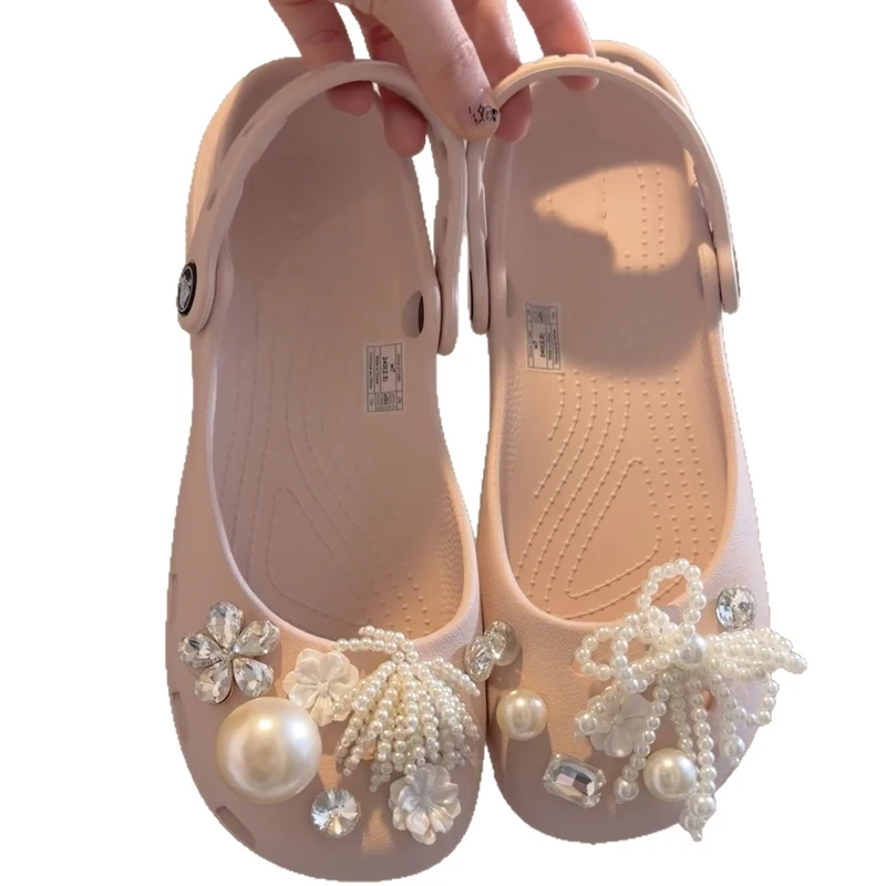 1 Set New Set Women's Ballet-Style Shoe Charms Crystal Fashion Pearl Flower Shoe Decoration Set DIY Shoe Decoration Accessories