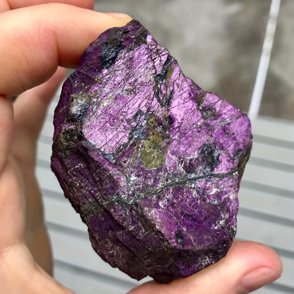 1 pièce de minerai de fer-manganèse au phosphore violet, objet distinctif pour la collection et l'éducation, idéal pour la Saint-Valentin