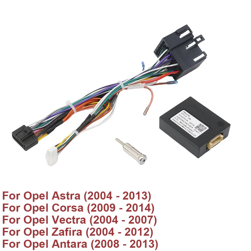 Car Android Cable Adapter 16-Pin Connector for Opel Astra Corsa Zafira Vectra Radio ISO Wiring Harness CAN Bus Decoder
