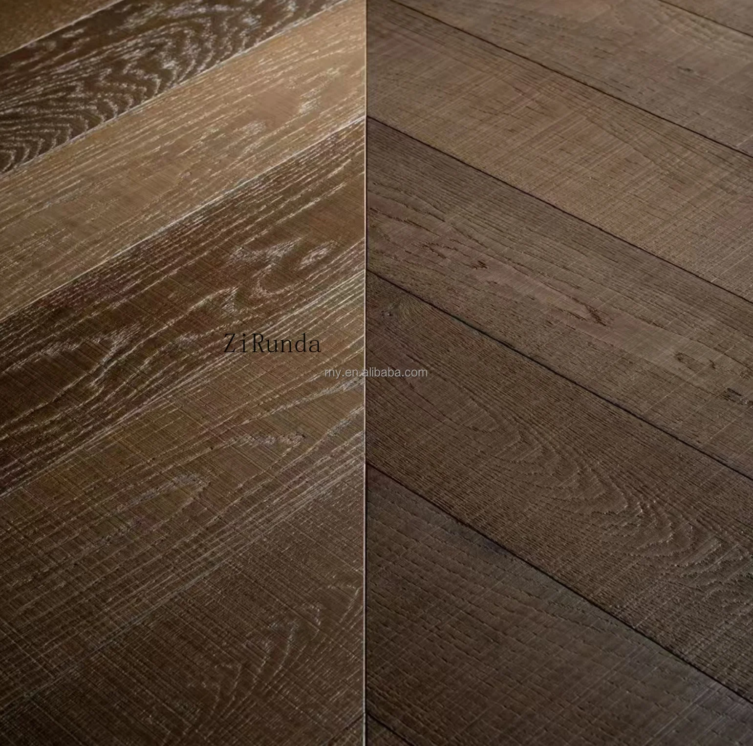 Lantai Kantor Kayu Parket Oak Modern Versi Khusus Kelas CD dengan Pewarnaan Reaktif dan Finishing Disikat