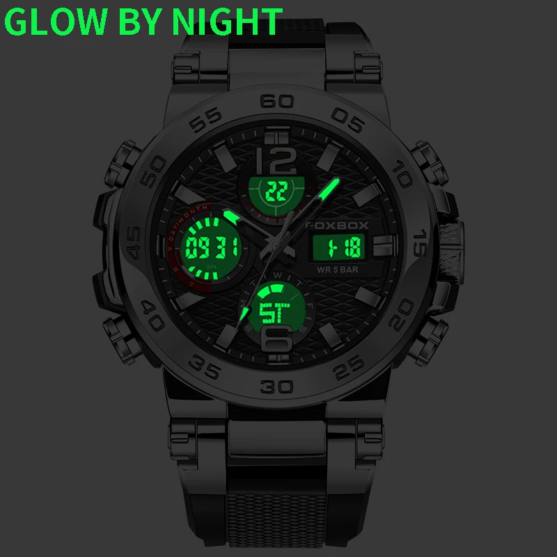 LIGE Mens Sports Watches Men Quartz LED Digital Clock Top Brand Luxury Male Fashion Silica Gel Waterproof Military Wrist Watch