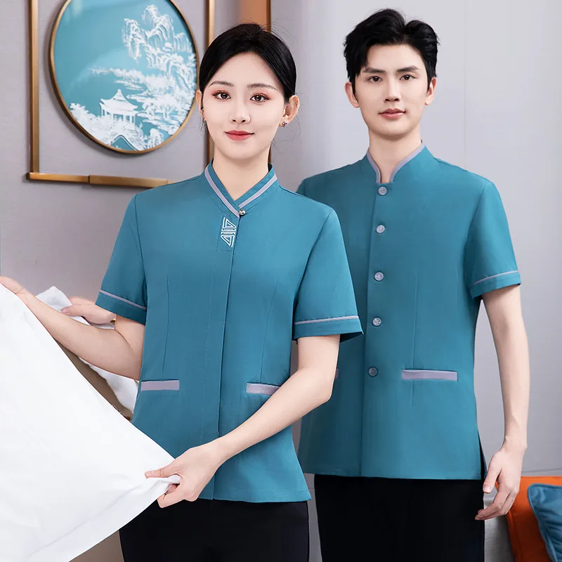 

Униформа для уборщиков, летняя рабочая одежда с короткими рукавами для женщин, костюм для уборки в отелях и торговых центрах, одежда для уборки помещений, большие размеры, с длинными рукавами.