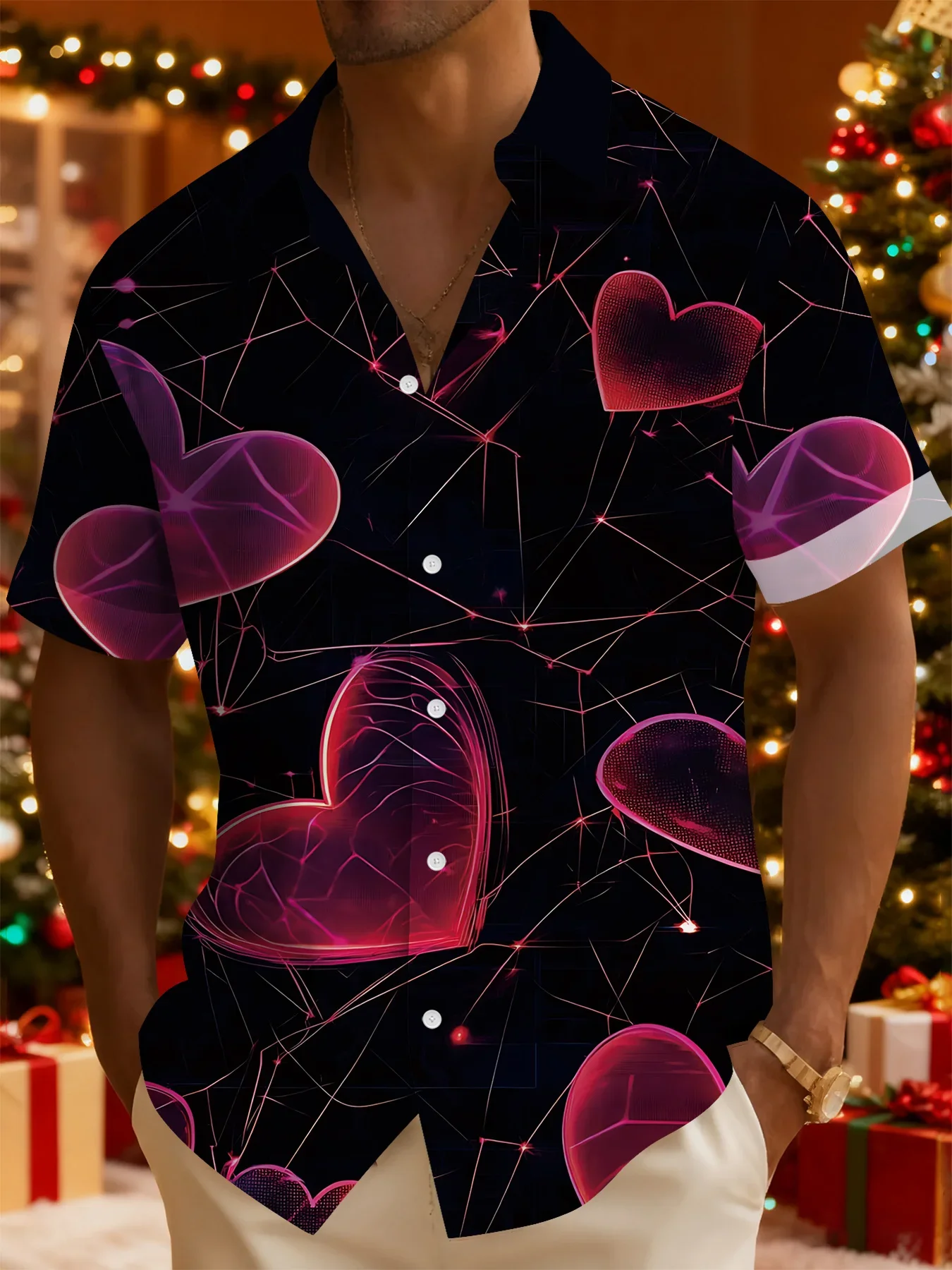 Summer Casual Beach Hawaiian Shirt Men Man Short Sleeve Fashion Floral Print Breathable Lightweight Party Outfit Tops