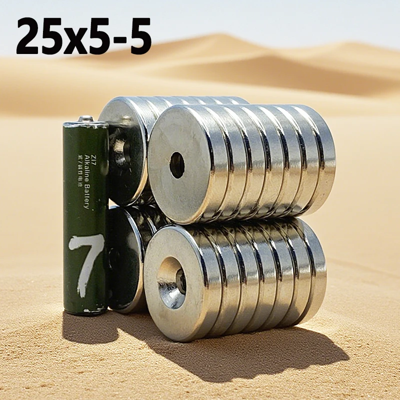 2-100pcs 25x5-5mm Magnet Round Hole Shape for Office Kitchen Garage Tool Refrigerator Magnet 25*5-5mm Accessory 25X5-5mm