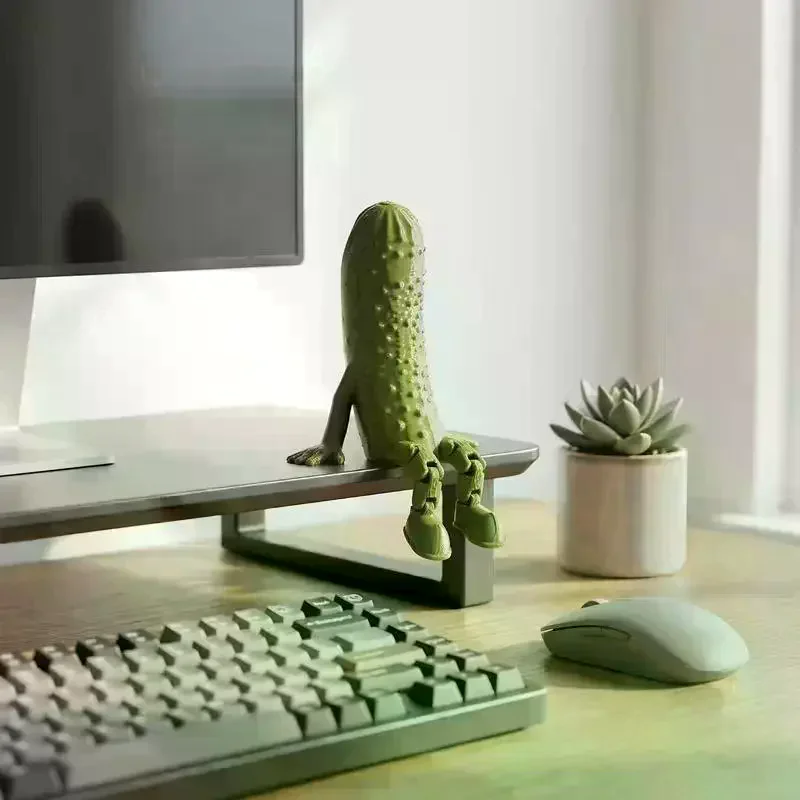 Cucumber Desktop Ornament, Creative Small Seated Statue, Cute Desktop Companion Decoration, Suitable For Home Pickled