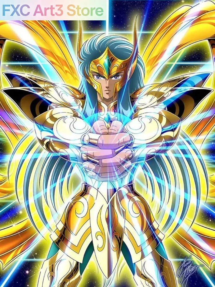 Pintura en lienzo sin marco de Saint Seiya, anime japonés, arte DIY, regalo, manualidades, decoración del hogar