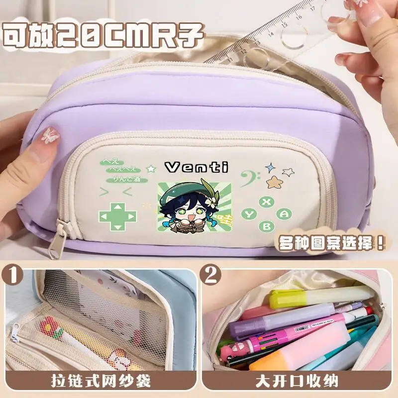 New Genshin Impact Collaboration Pencil Case Klee Anime Pain For 3-6 Grade Girls, Middle And Elementary School Students, Girls'