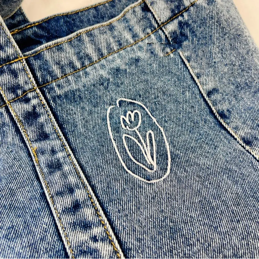 

Повседневная джинсовая сумка-тоут в корейском стиле, большая вместительная сумка из искусственной кожи, однотонная, вместительная сумка на плечо для женщин