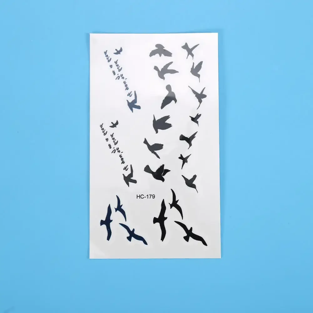 5pcs/lot Women Sexy Finger Wrist Flash Fake Tattoo Stickers Liberty Small Birds Fly Design Waterproof Temporary sticker