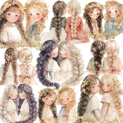 Cute girl's best friendStickers Crafts And Scrapbooking stickers kids toys book Decorative sticker DIY Stationery