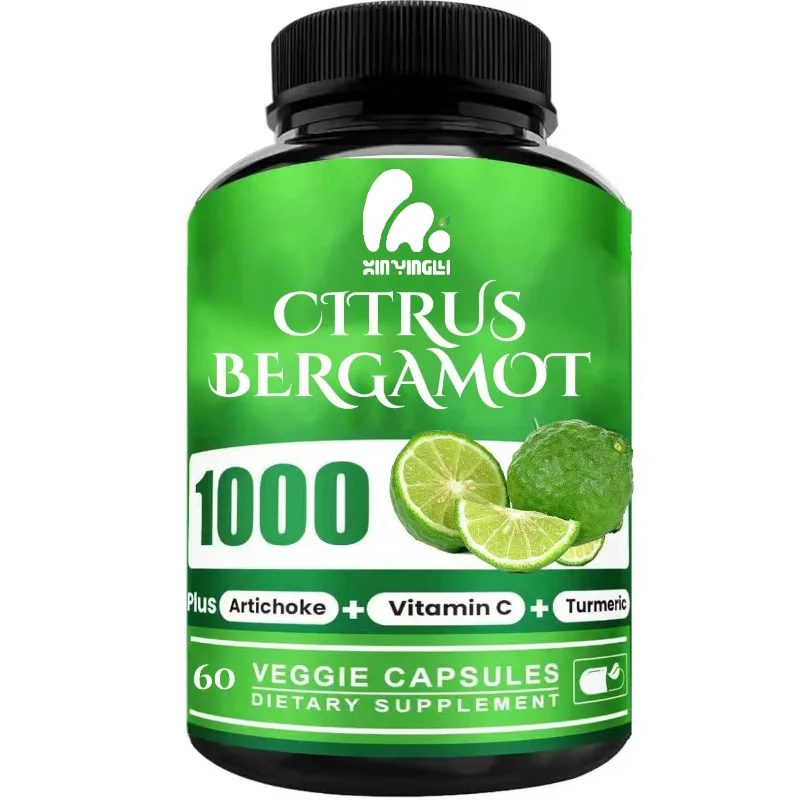 

Citrus bergamot 1000mg high absorption formula containing vitamin C, turmeric, and thistle, 60 capsules