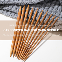75pcs 20cm Bamboo Knitpicks Knitting Needles Set Double Pointed Carbonized Knit Yarn Weave Craft (2.0mm-10mm) Crochet Sticks Set