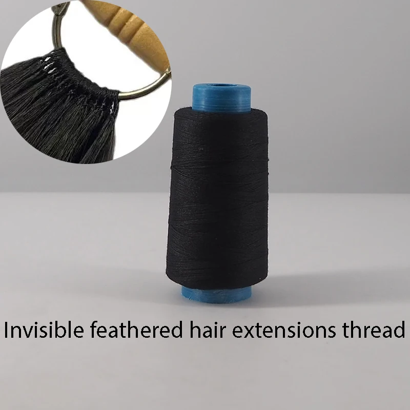 Cotton thread for making feathered hair extensions
