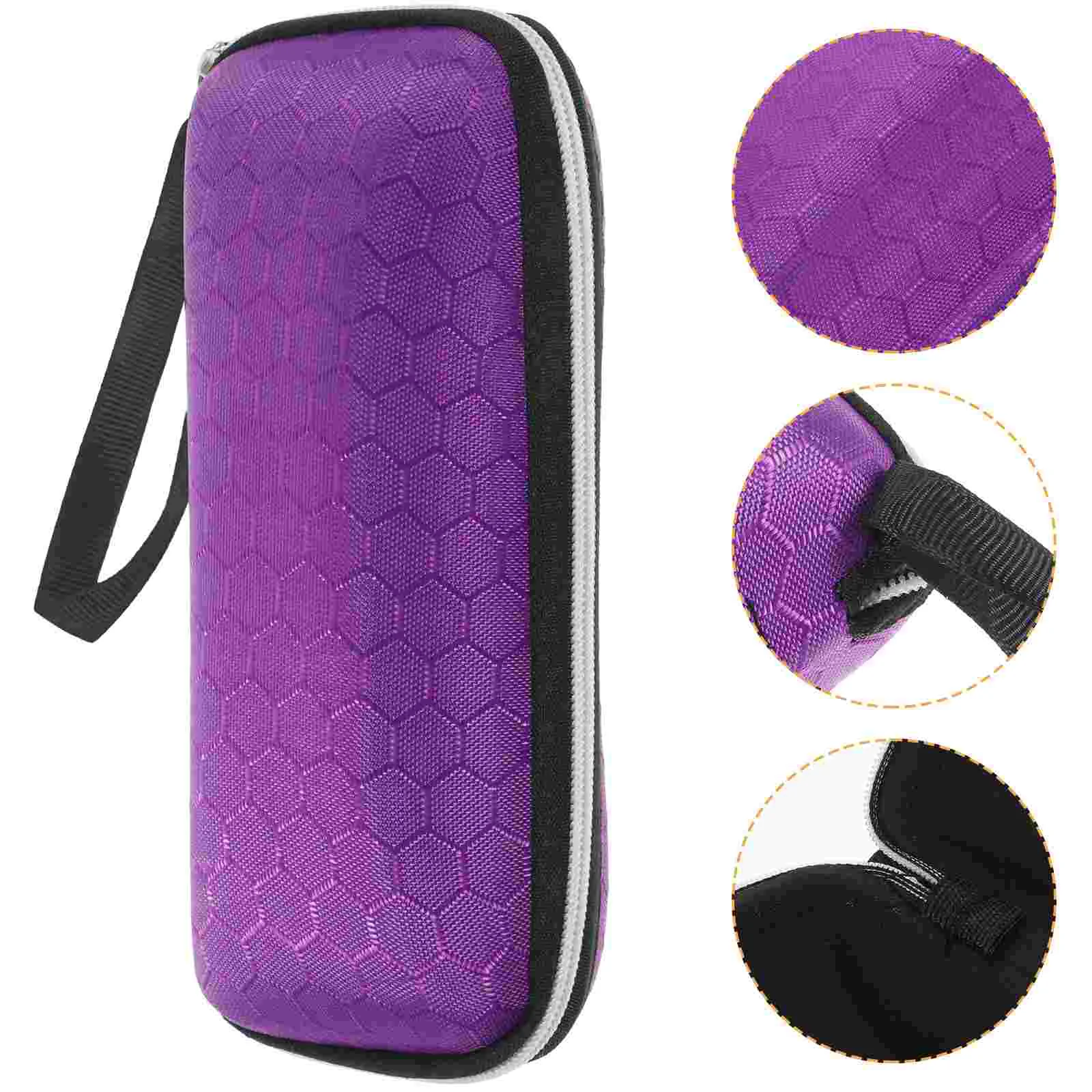 1pc Zipper Eyeglasses Case Honeycomb Pattern Glasses Case Sunglasses EVA Box Protector with Zipper (Purple)