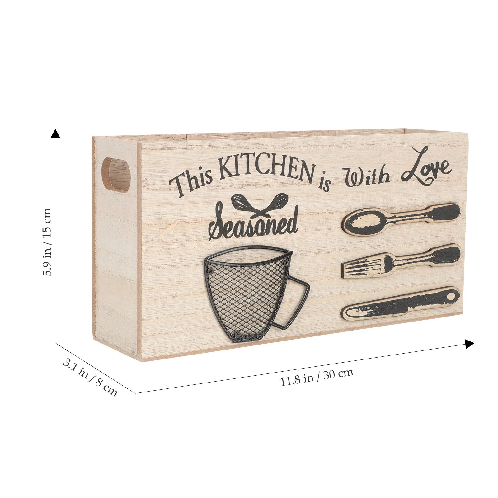 

Multi-Grid Wooden Cutlery Organizer Household Utensil Box Delicate Utensil Storage Rack Kitchen Holder Wooden Cutlery Case